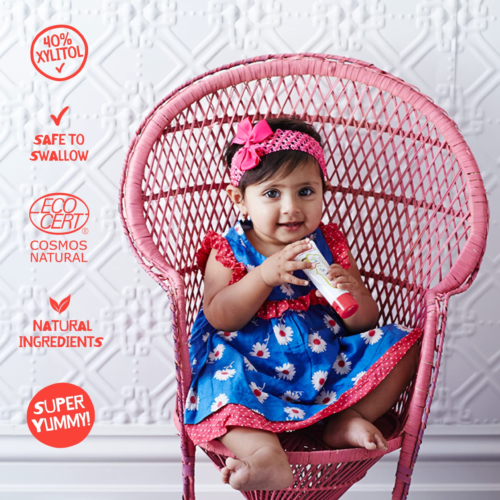 Jack N' Jill dentifrice enfant certifié COSMOS NATURAL pour enfants.