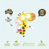Jack N' Jill dentifrice enfant sans sucre et sans colorants artificiels.