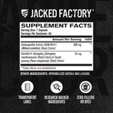 Jacked Factory Ashwagandha — KSM-66 5% withanolides et potence standardisée.