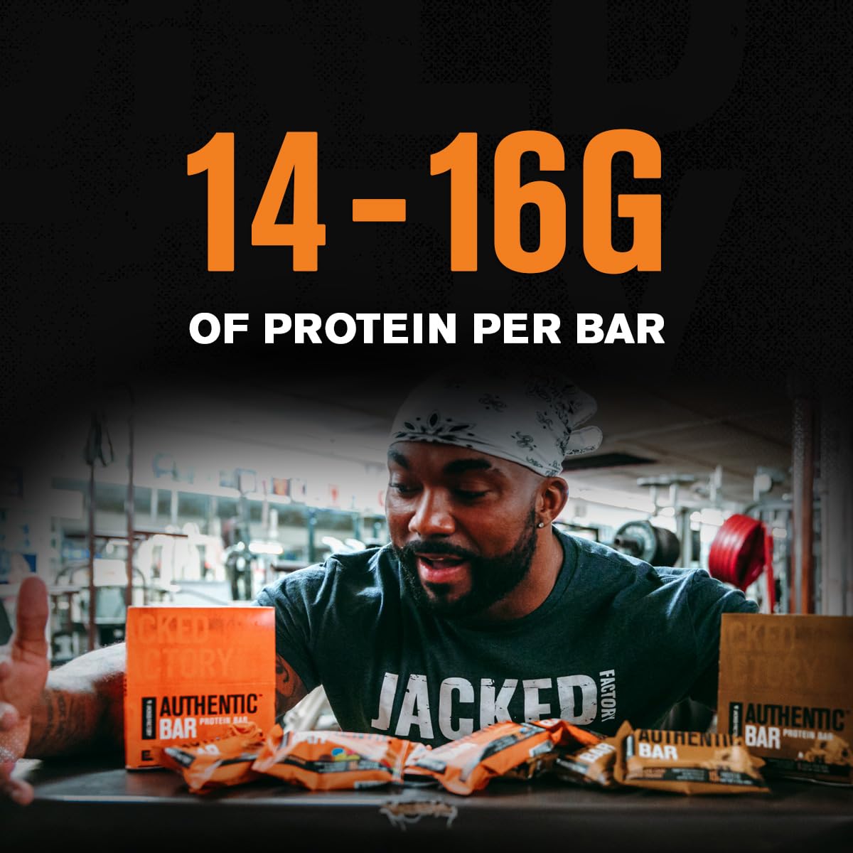 Barre protéinée Jacked Factory au miel naturel, douceur équilibrante.