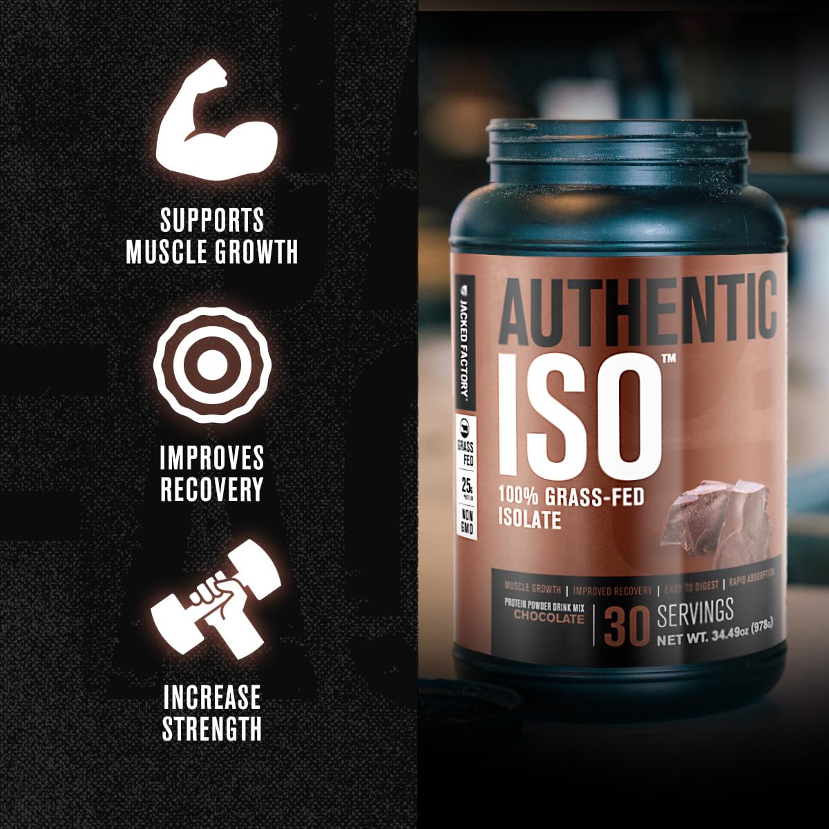 Jacked Factory Authentic ISO – dosette protéine pratique pour une portion rapide.