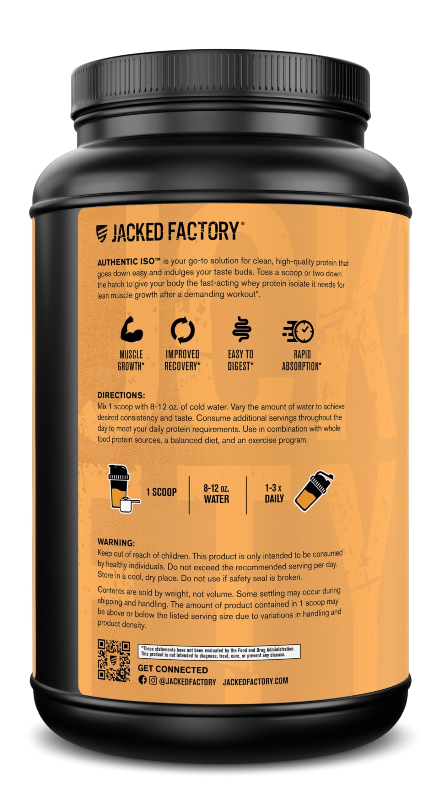 Jacked Factory Authentic ISO – emballage sûr, conforme aux normes cGMP.