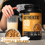 Étiquette nutritionnelle claire sur Authentic ISO, informations faciles à lire.