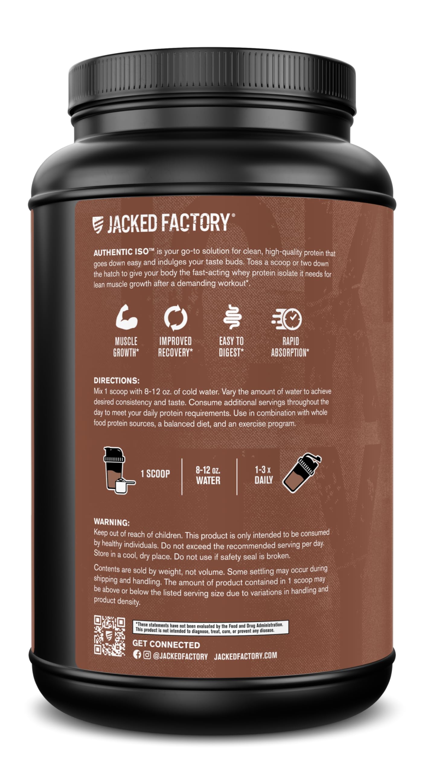 Jacked Factory Authentic ISO – préparation après entraînement, digestion légère et agréable.