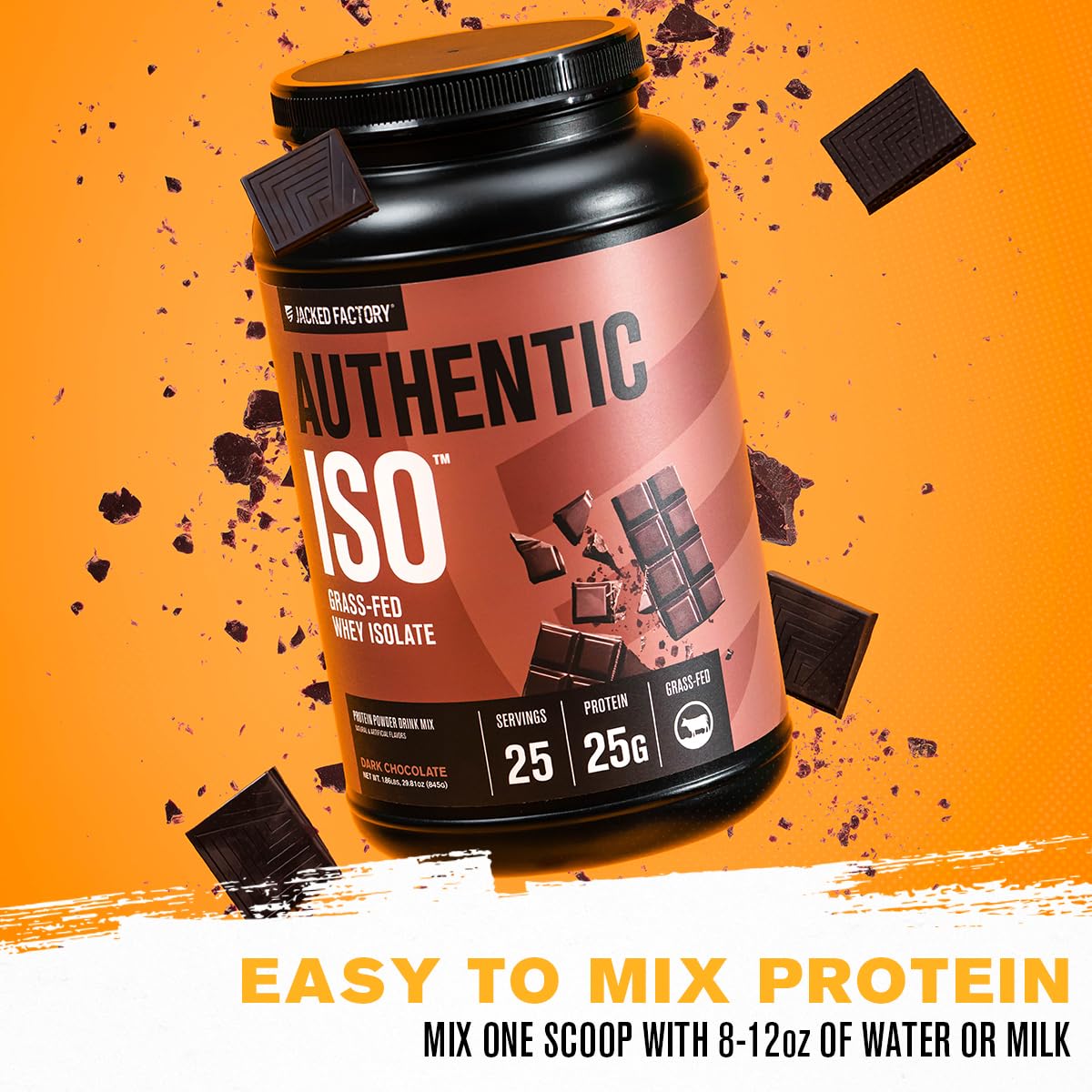 Étiquette nutritionnelle claire de Authentic ISO Whey pour guider votre choix.