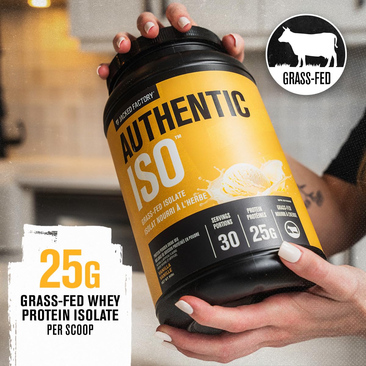 Jacked Factory Authentic ISO Whey Isolat, sans charges et sans OGM.