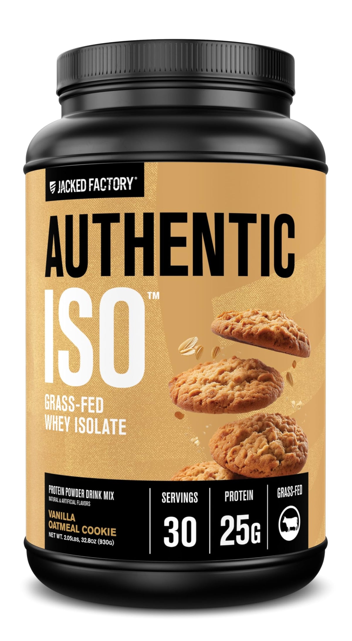 Jacked Factory Authentic ISO, bouteille montrée, récupération rapide après l’effort.