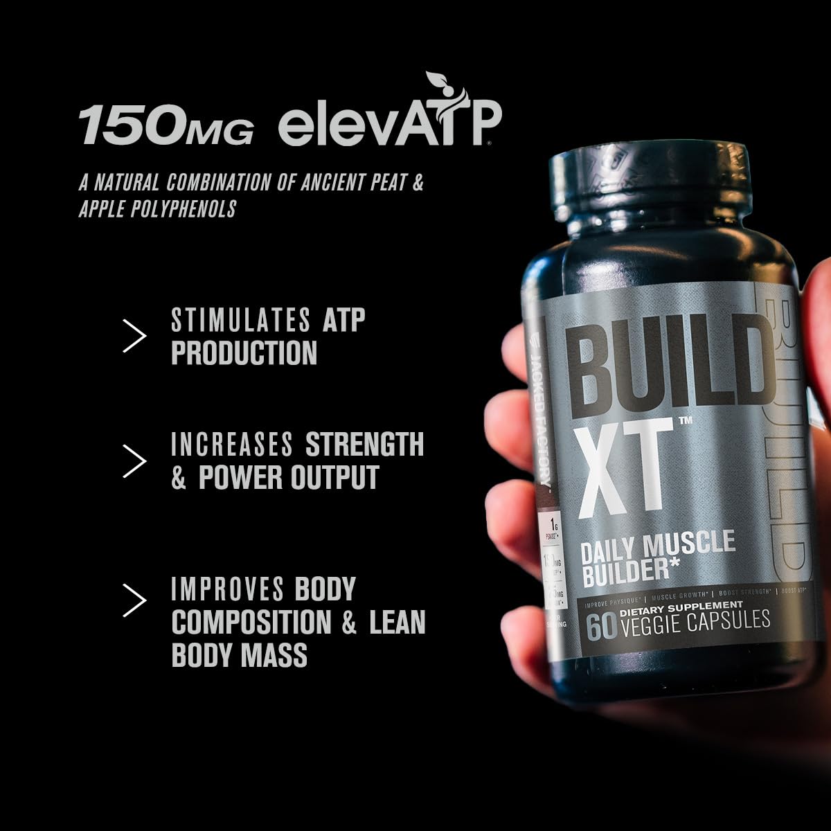 Jacked Factory Build-XT – Étiquette claire indiquant les composants et usages possibles.