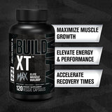 Étiquette du produit Build-XT Max avec résumé des ingrédients clés.