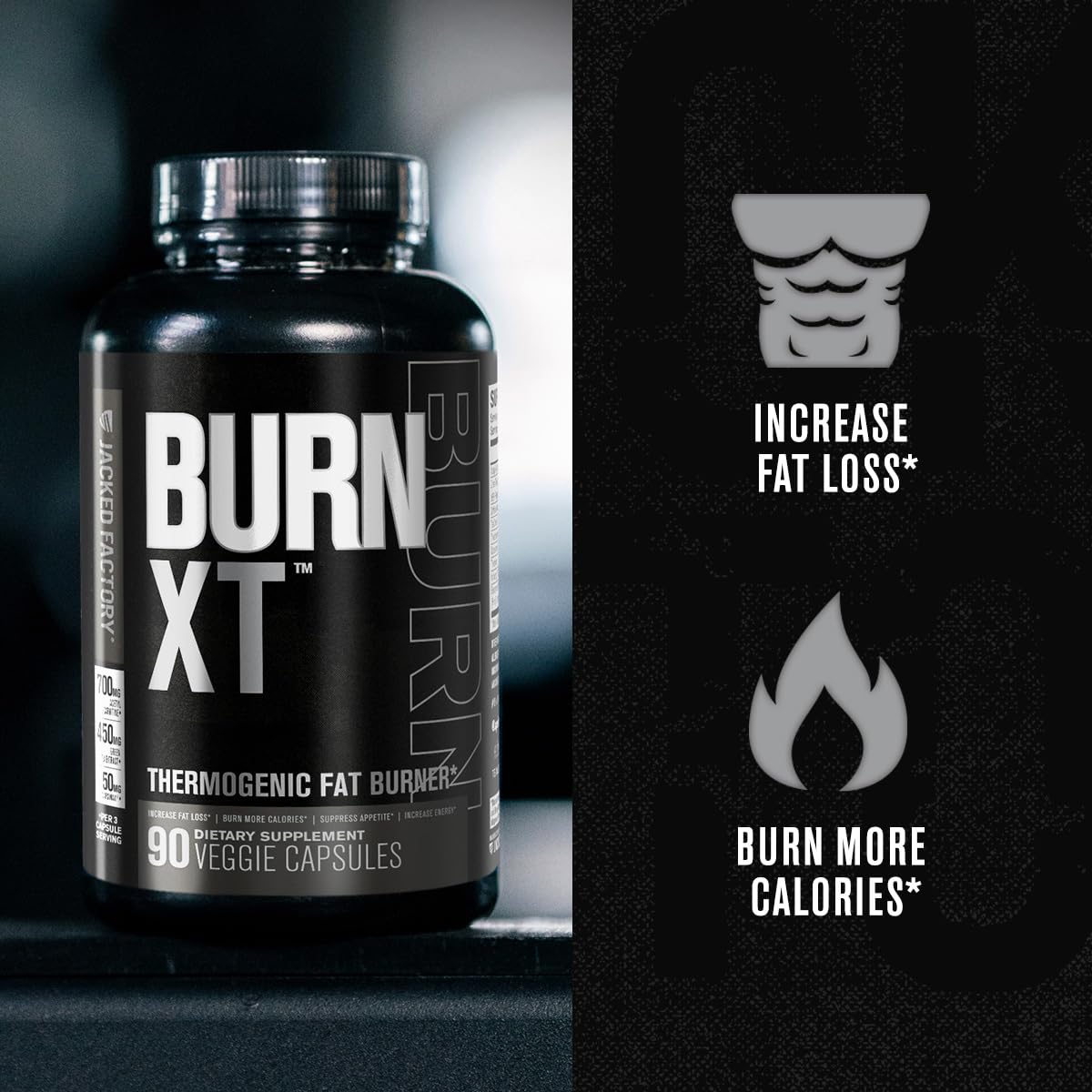 Burn XT Black – capsules faciles à prendre et présentation pratique du produit.