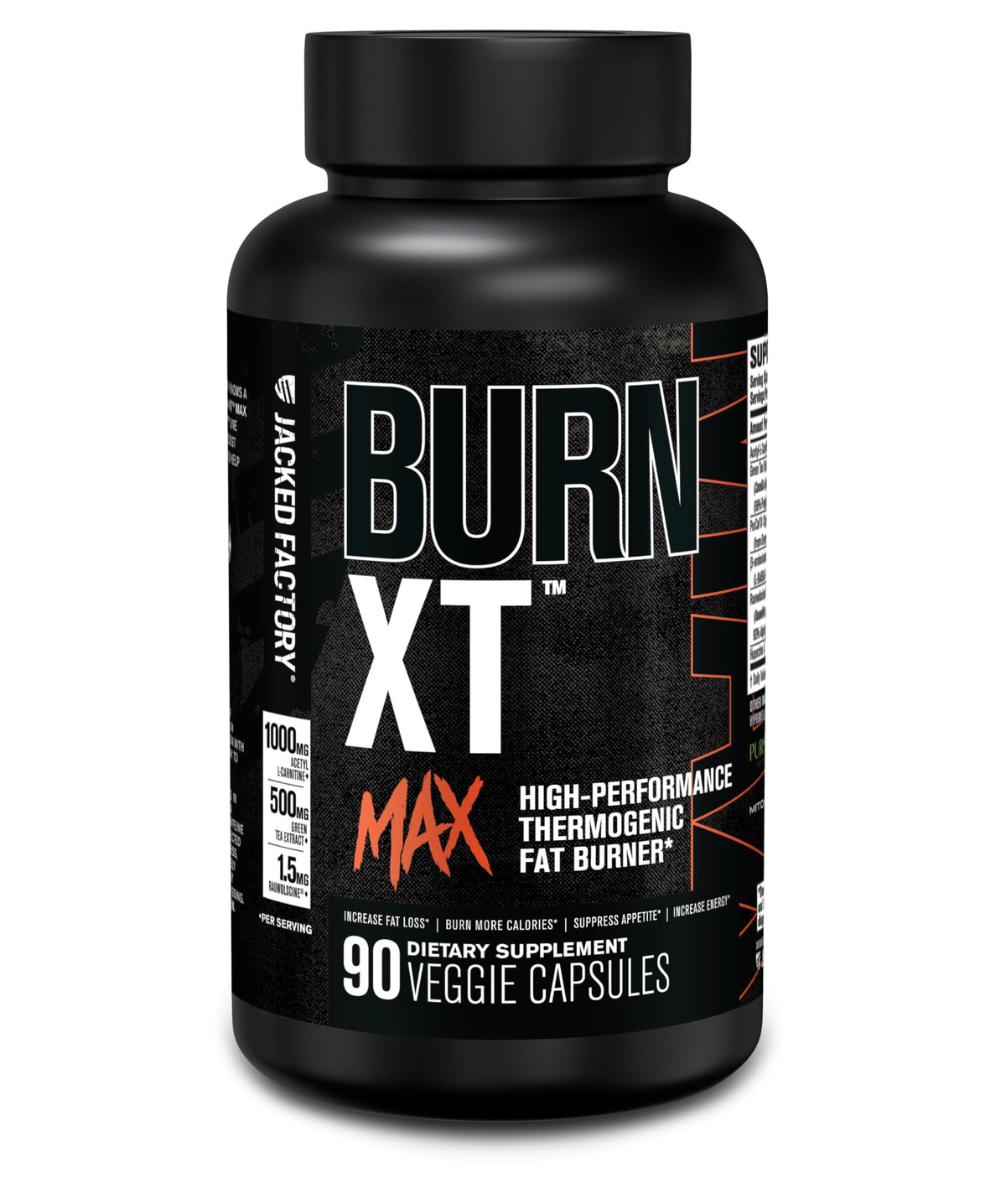 Emballage Burn-XT Max de Jacked Factory prêt à soutenir votre routine perte de poids.