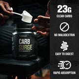 Jacked Factory Carb Surge dose-poudre: mesure précise pour un mélange fiable avant l'effort.