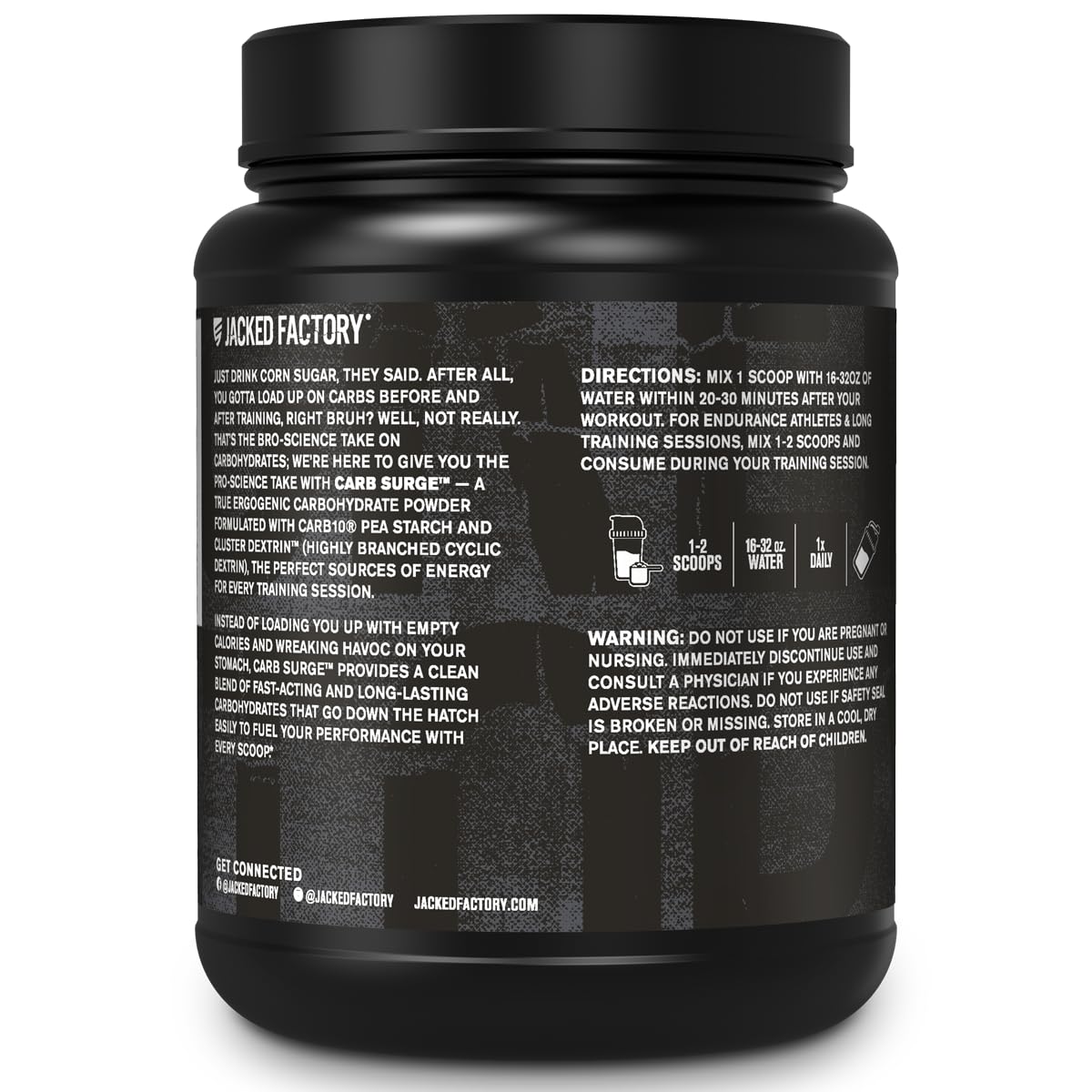 Jacked Factory Carb Surge endurance-soutien: aide à maintenir l'effort et la concentration.