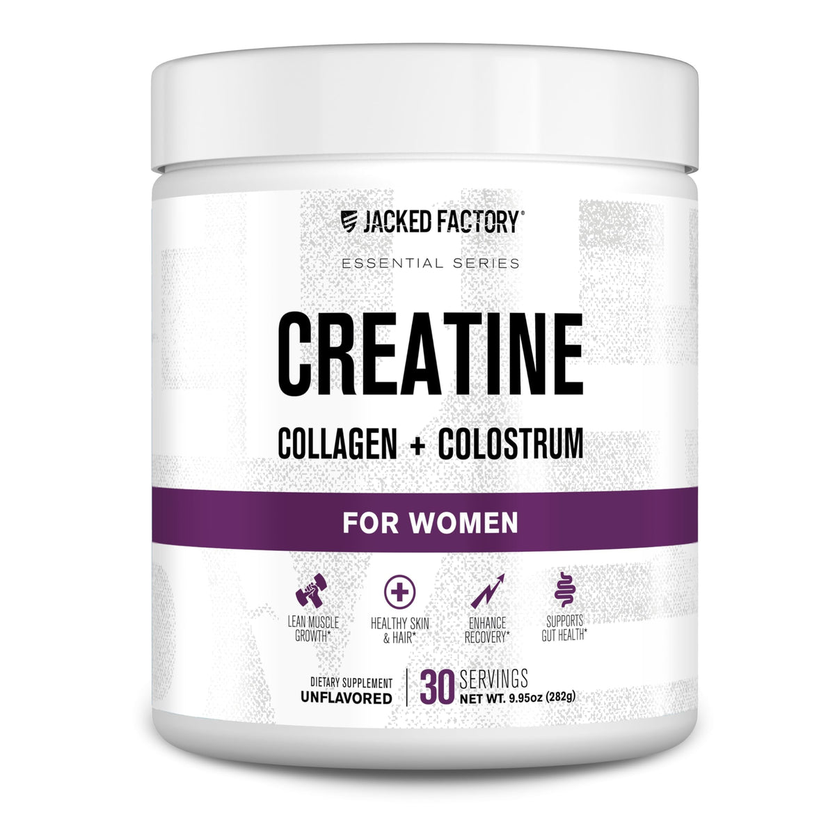 Jacked Factory Créatine pour Femmes – bouteille non aromatisée prête à mélanger après l’entraînement.