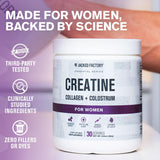 Jacked Factory Créatine pour Femmes – cuillère-doseuse pour dosage précis et pratique.