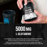 Jacked Factory Creatine + Glutamine — étiquette lisible, informations claires sur les ingrédients.