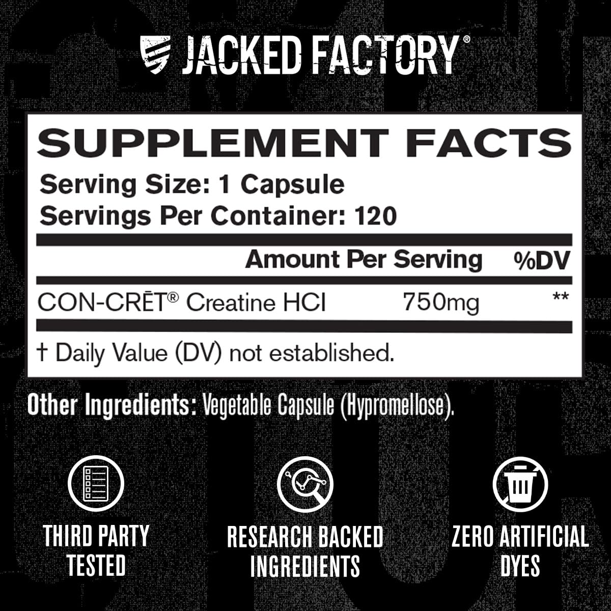 Absorption rapide des capsules Creatine HCl par Jacked Factory pendant l'effort.