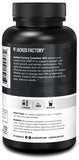Étiquette des capsules Creatine HCl, informations claires pour le consommateur.