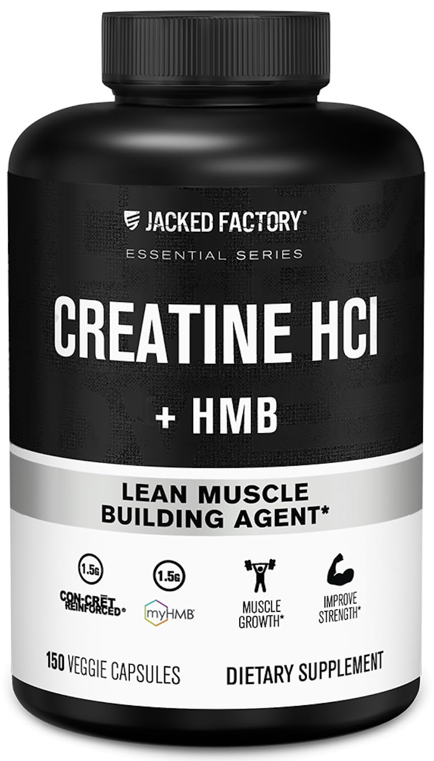 Jacked Factory Creatine HCL + HMB dans la bouteille, énergie musculaire potentielle.