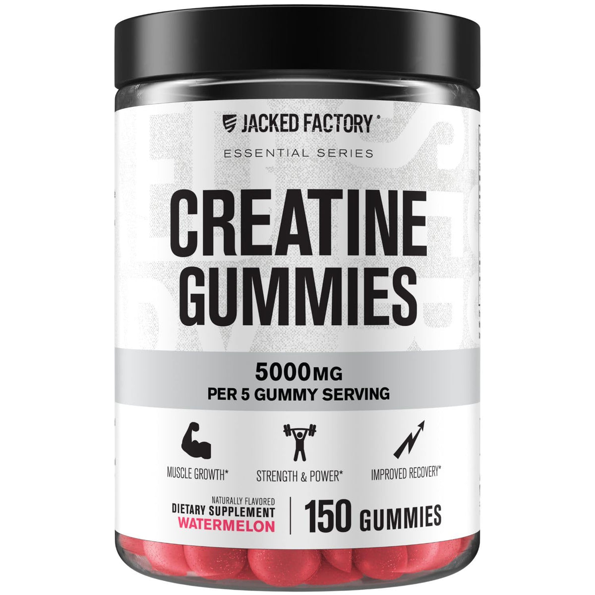Gommes Jacked Factory Creatine Monohydrate dans la boîte prête pour la performance.