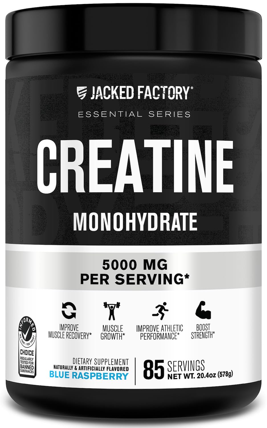 Jacked Factory Creatine Monohydrate – bouteille prête à l'entraînement pour soutien de la performance