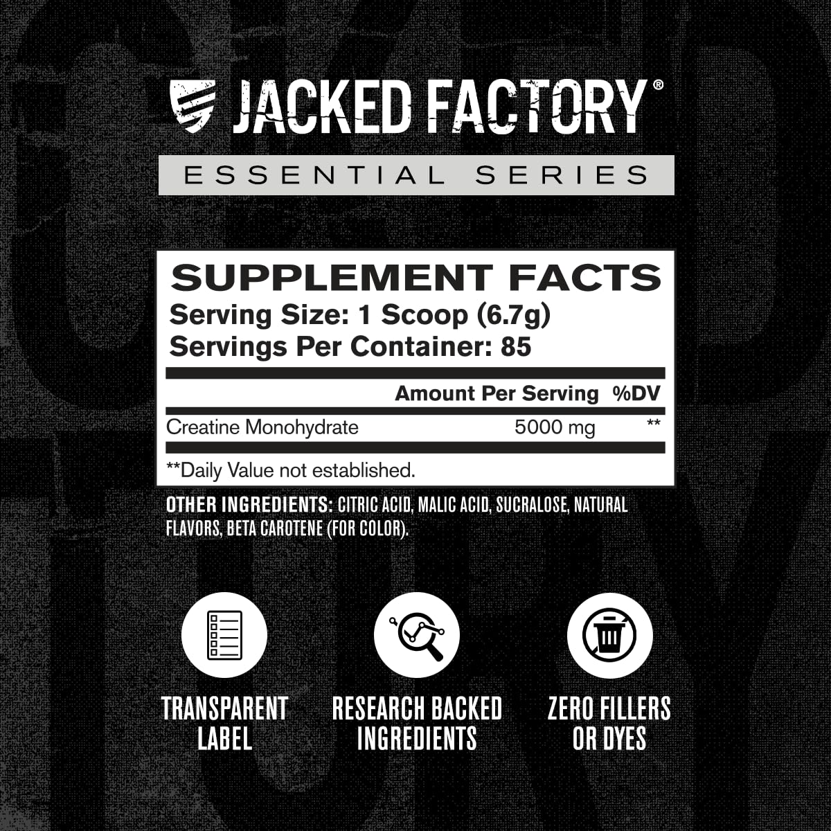 Pré-entraînement: Jacked Factory Creatine Monohydrate prête à être mixée