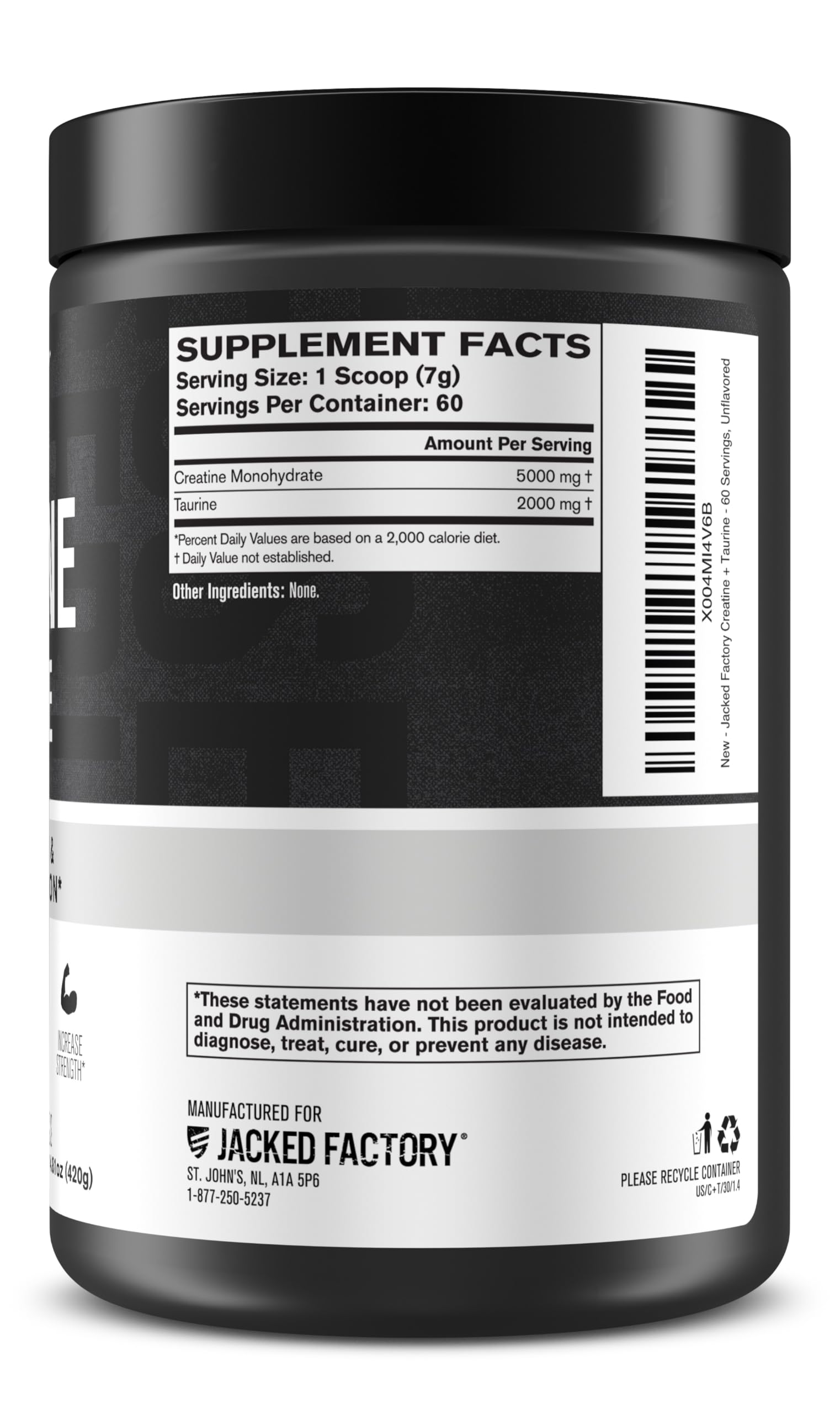 Entraînement avec Jacked Factory Creatine + Taurine, énergie et récupération potentielles.