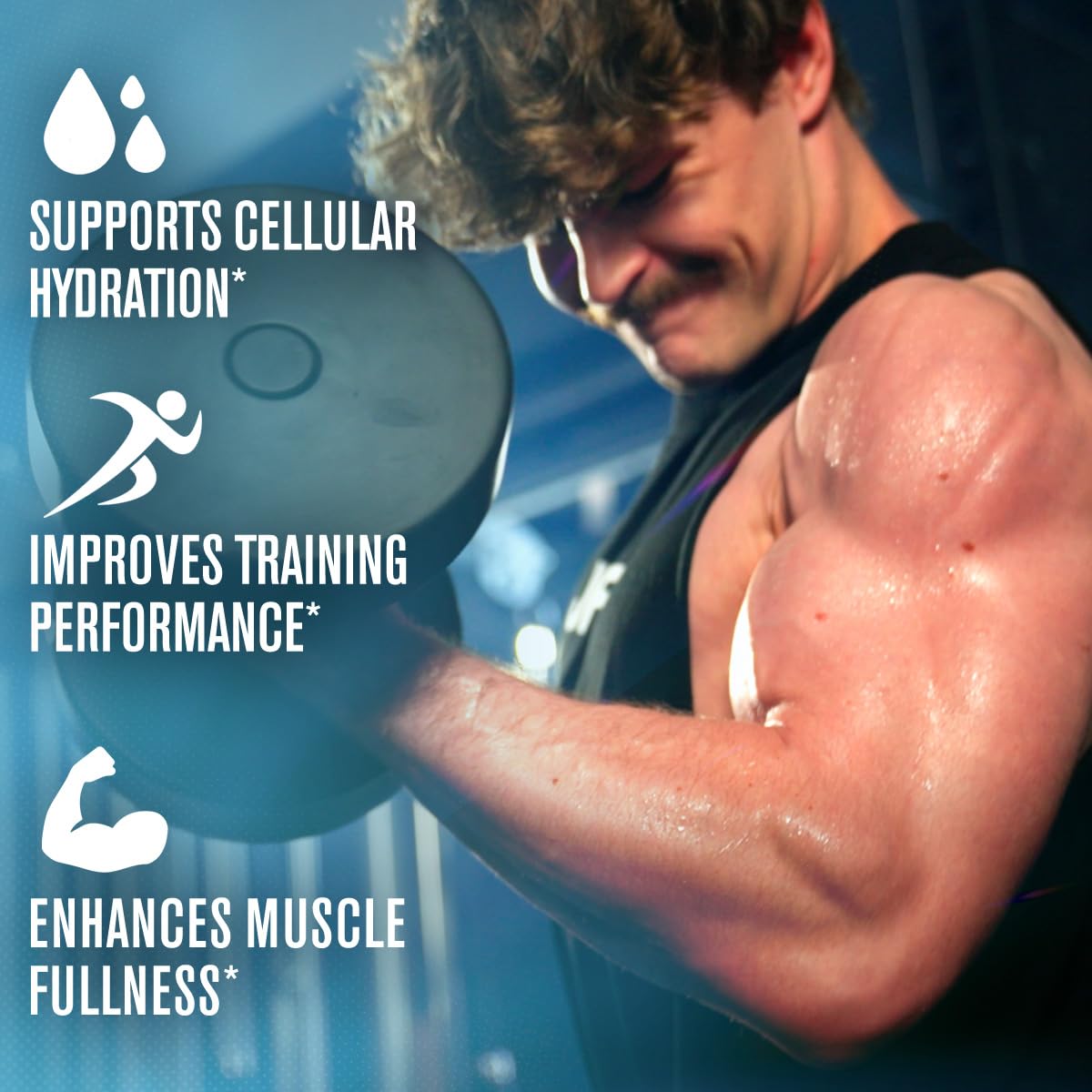 Verre d'eau avec Glycerol Pump, soutien hydratation pendant l'effort.