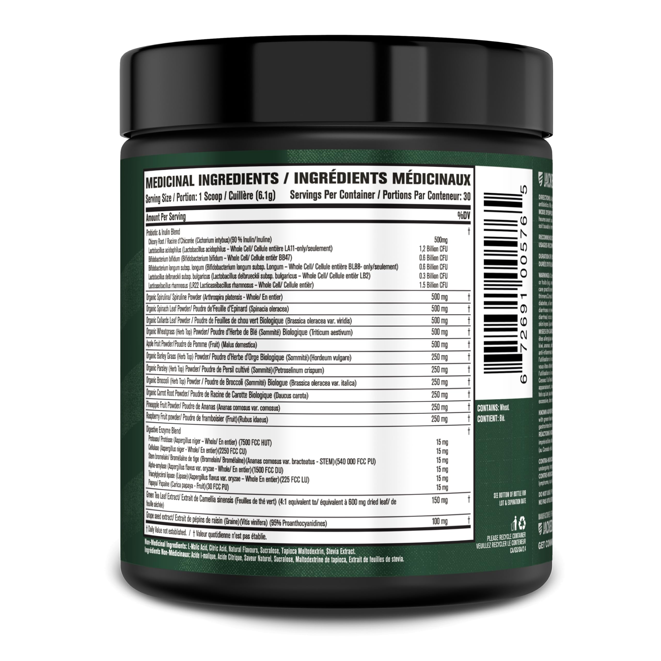 Poudre verte bio Green Surge prête à être mélangée