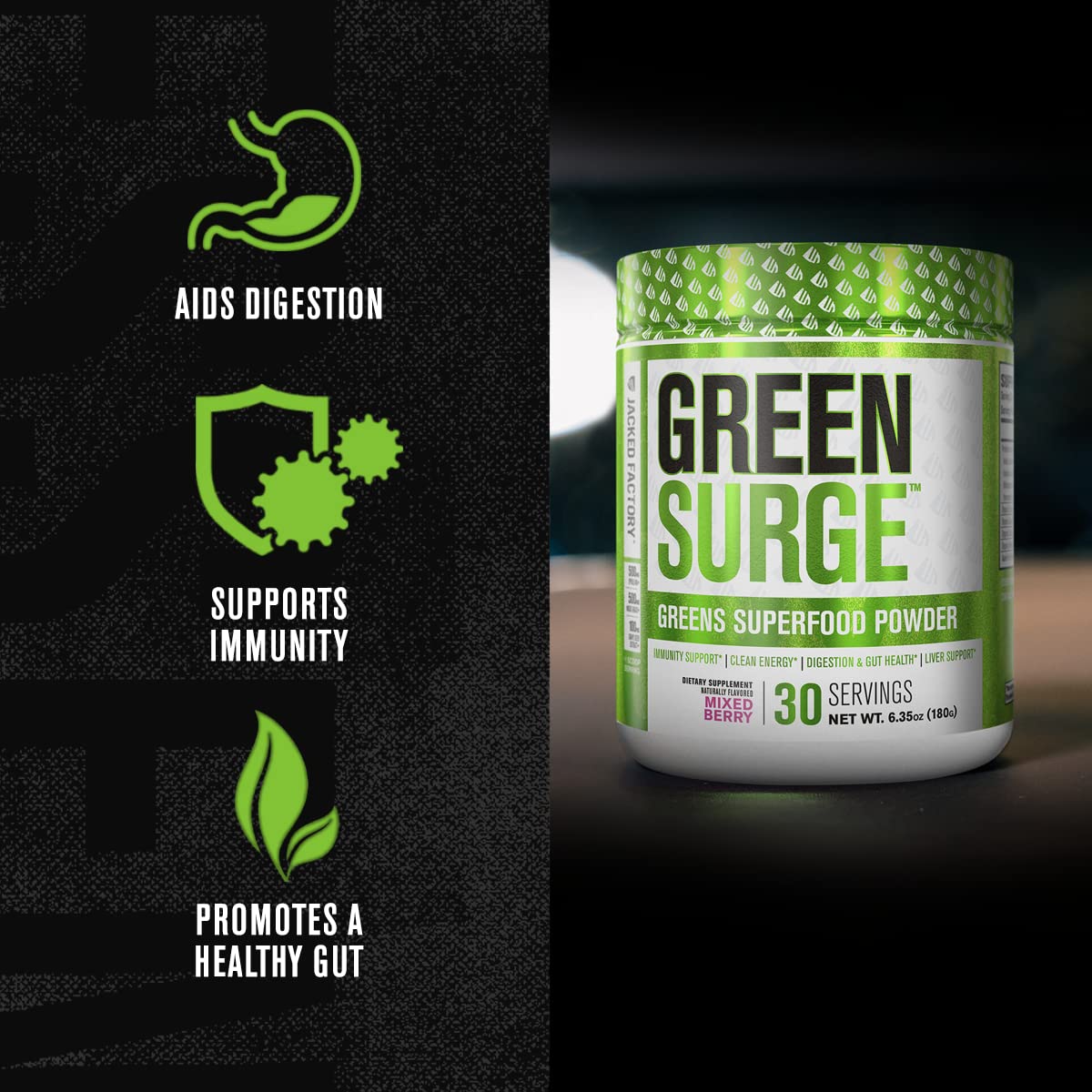 Spiruline bio dans Green Surge pour nutrition végétale