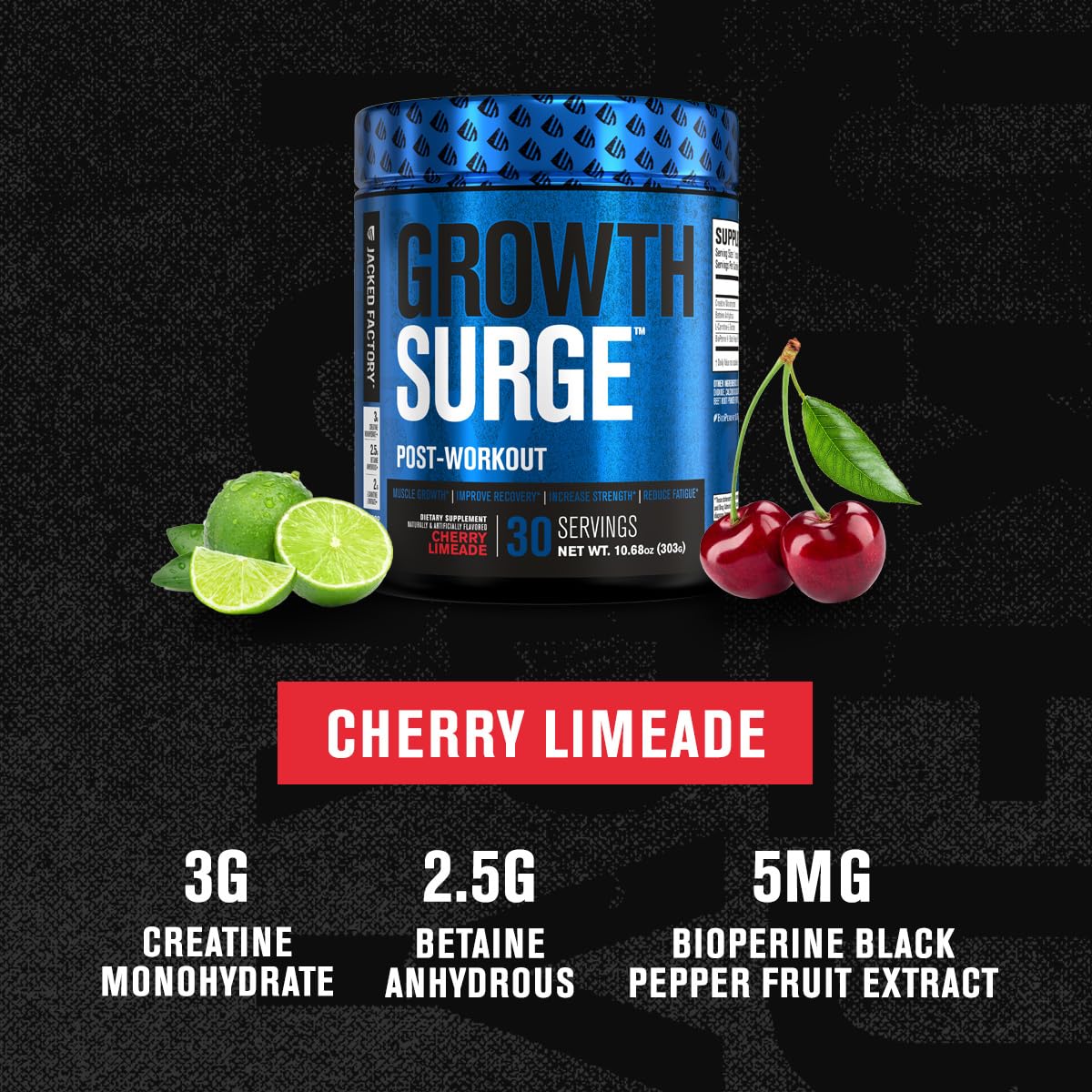 Sachet Growth Surge, poudre facile à mélanger après séance.