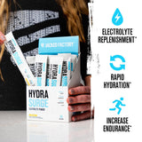 Hydrasurge se dissout dans l'eau sans sucre, goût citron rafraîchissant