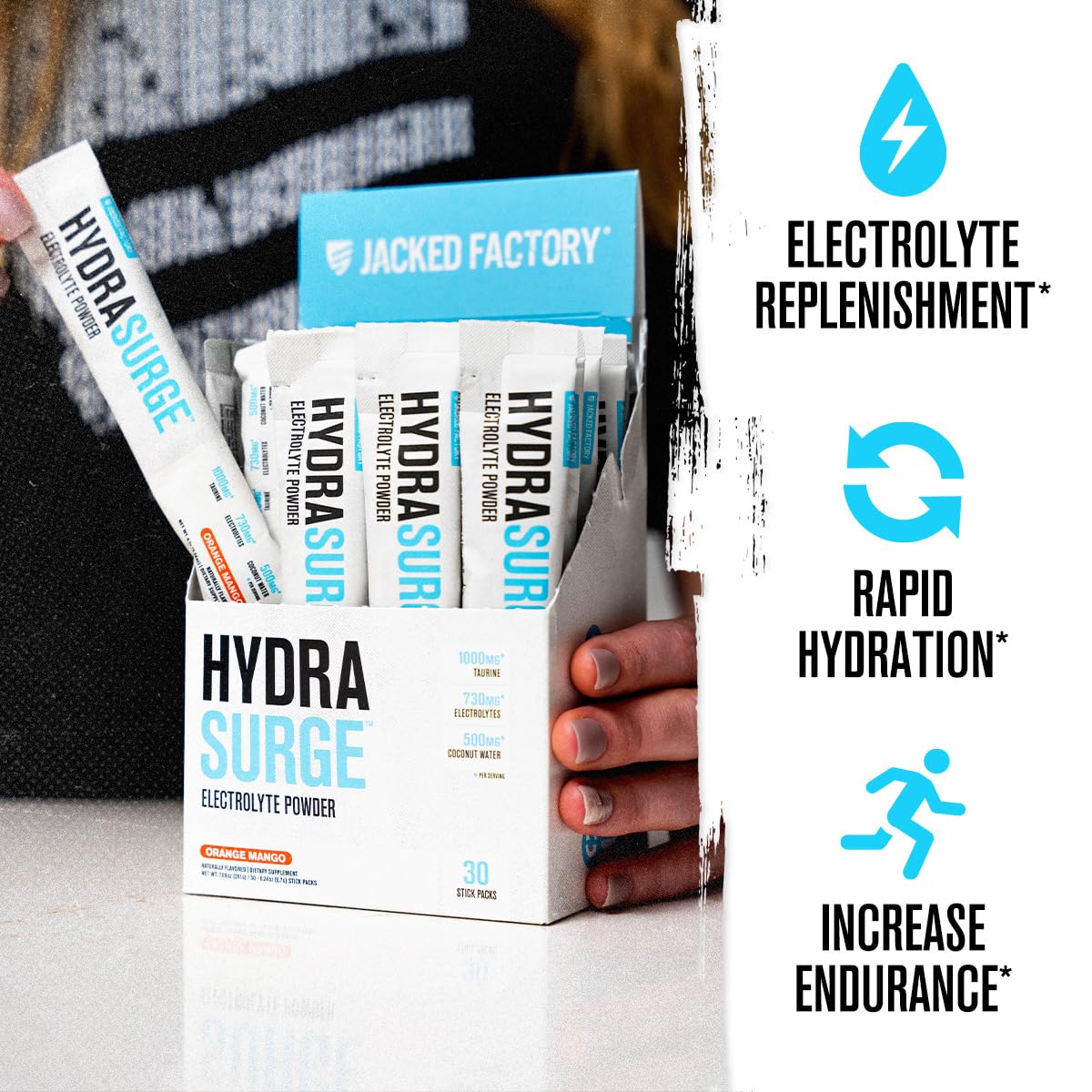 Hydrasurge électrolytes 400 mg pour rétablir l’équilibre hydrique lors d’un effort