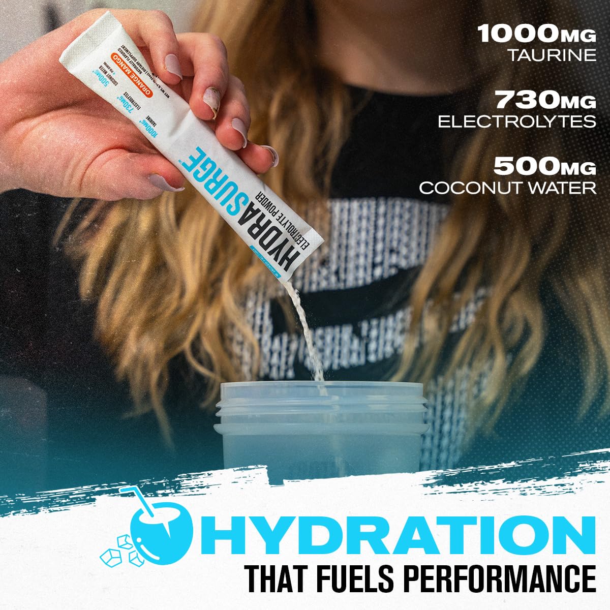 Hydrasurge taurine et coco-poudre soutiennent l’endurance et la récupération