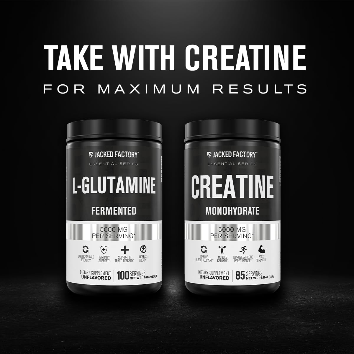 Jacked Factory L-Glutamine sans arôme se dissout facilement dans votre boisson.