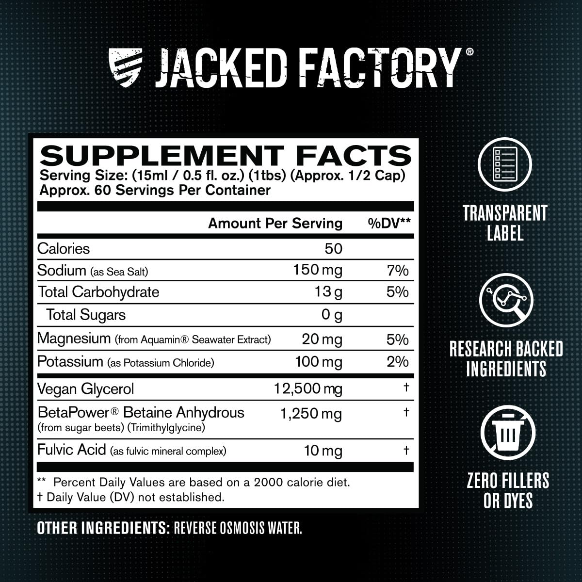 Jacked Factory Liquid Glycerol, associée à BetaPower pour une endurance potentielle