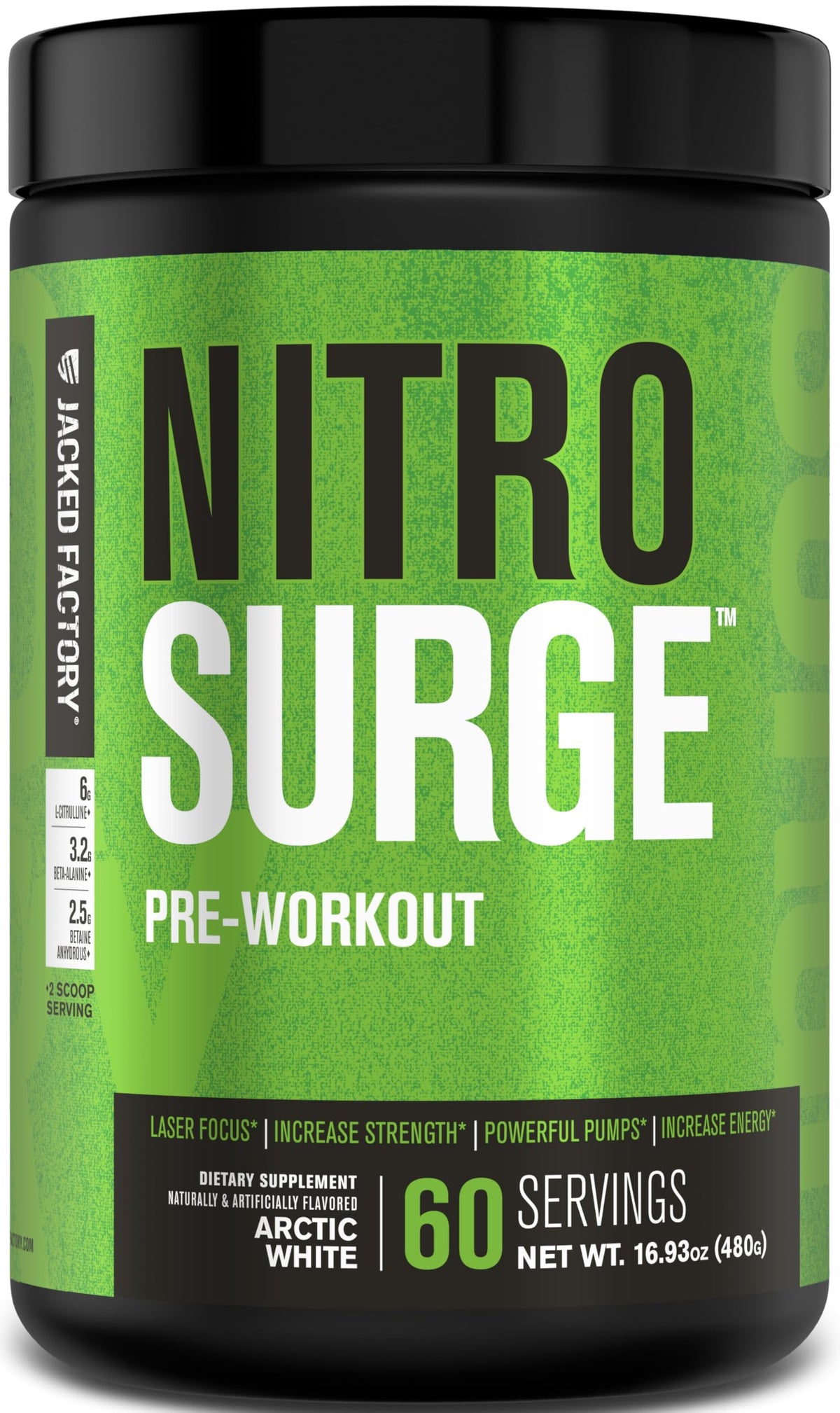 Jacked Factory Nitrosurge: bouteille Arctic White prête pour l'entraînement