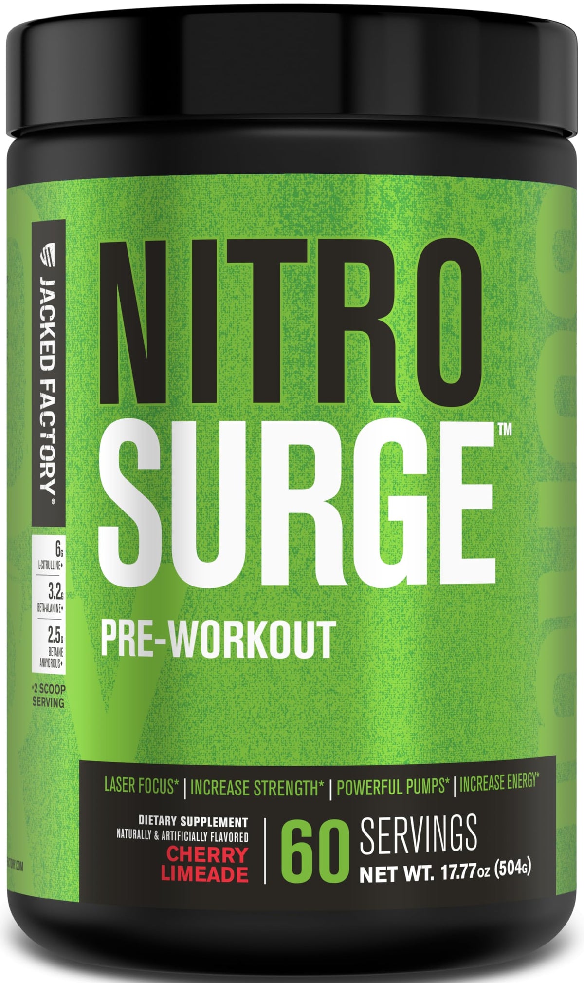 Jacked Factory Nitrosurge – bouteille Cerise-Citron Vert pour énergie durable.