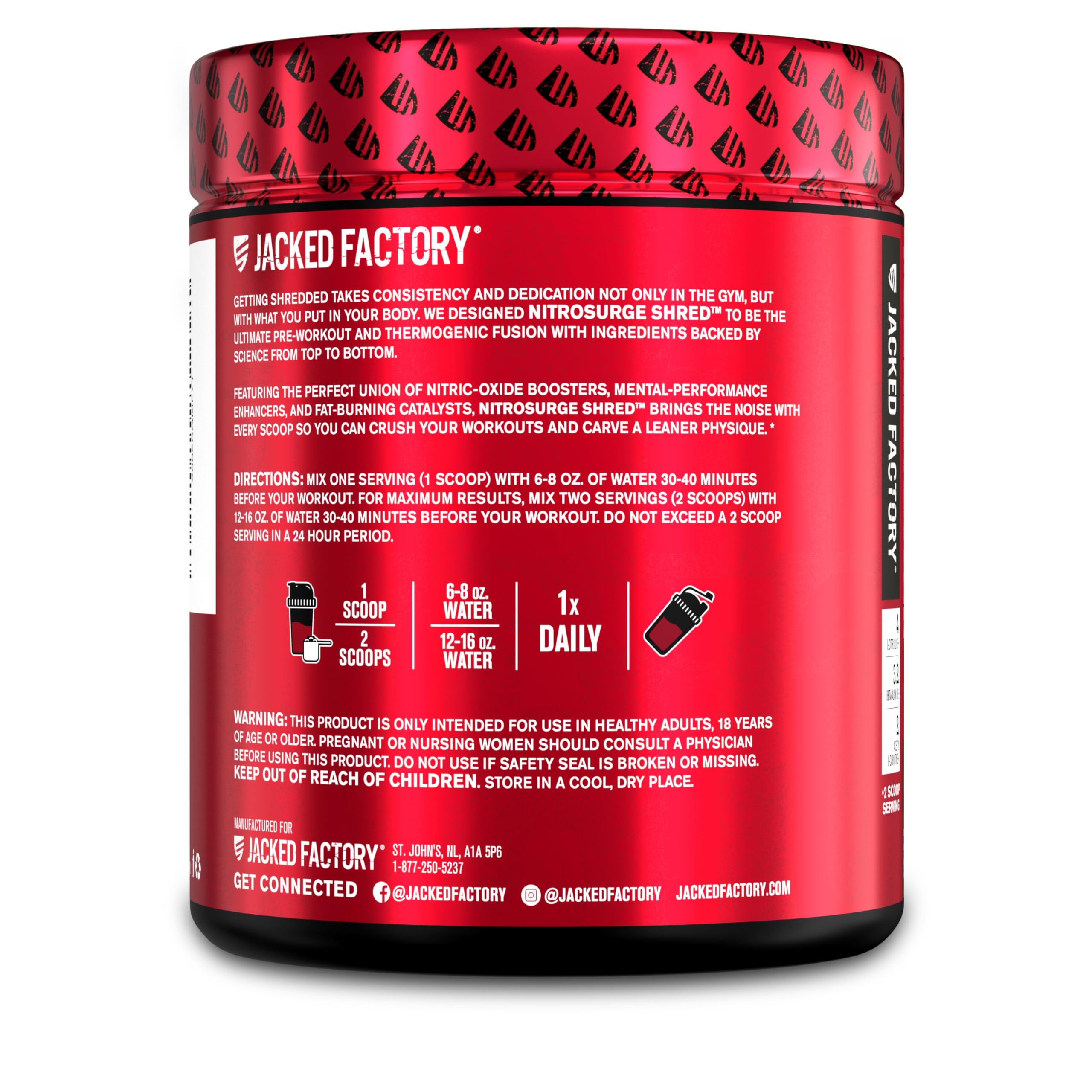Jacked Factory Nitrosurge, bouteille au design noir élégant