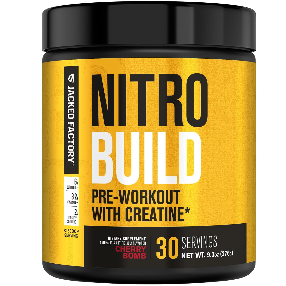 Jacked Factory Nitrosurge Build — bouteille prête pour des séances intenses.