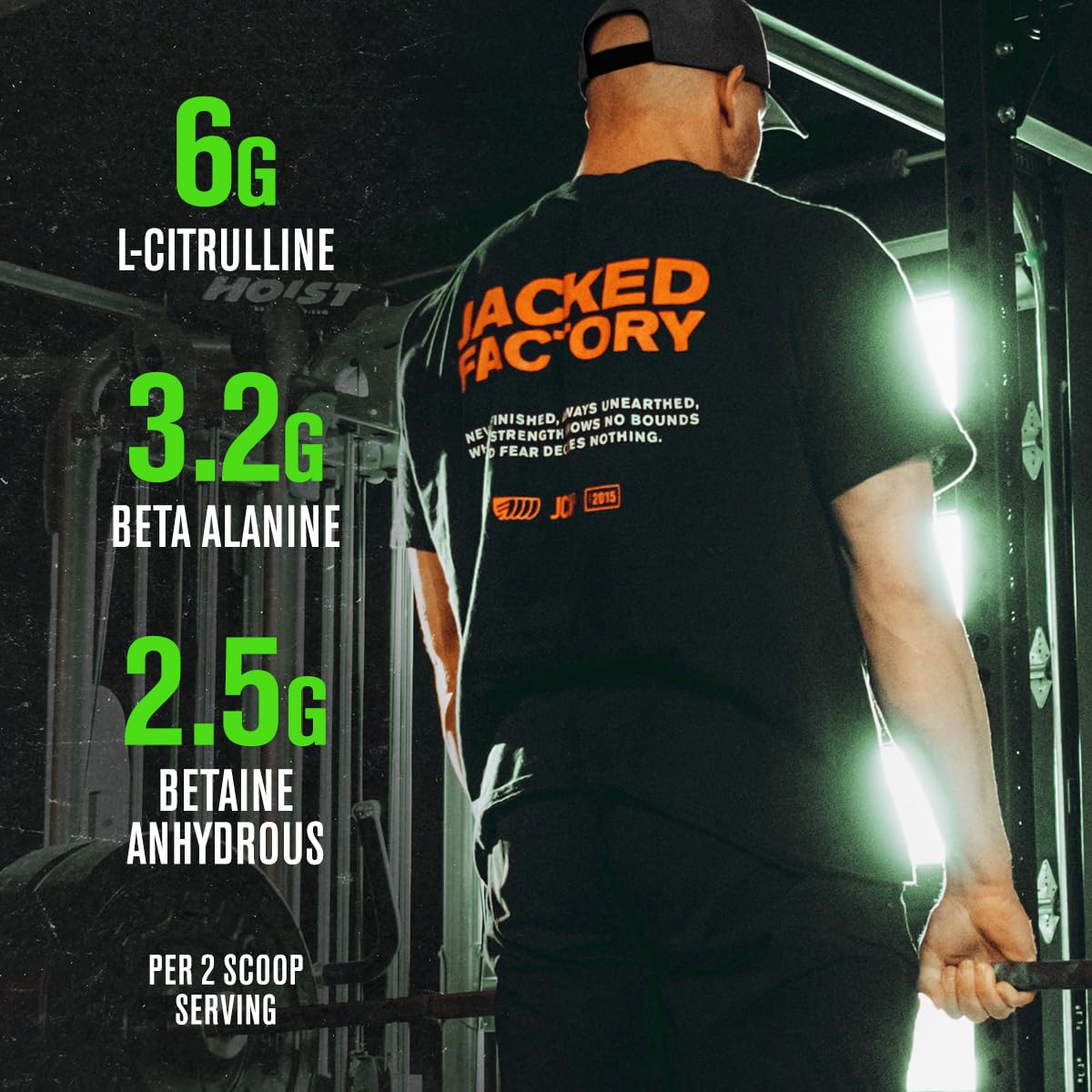 Jacked Factory Nitrosurge l-citrulline soutient une augmentation du NO et des pompes.