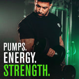 Poudre Nitrosurge pré-workout bleu-framboise à mélanger pour énergie.
