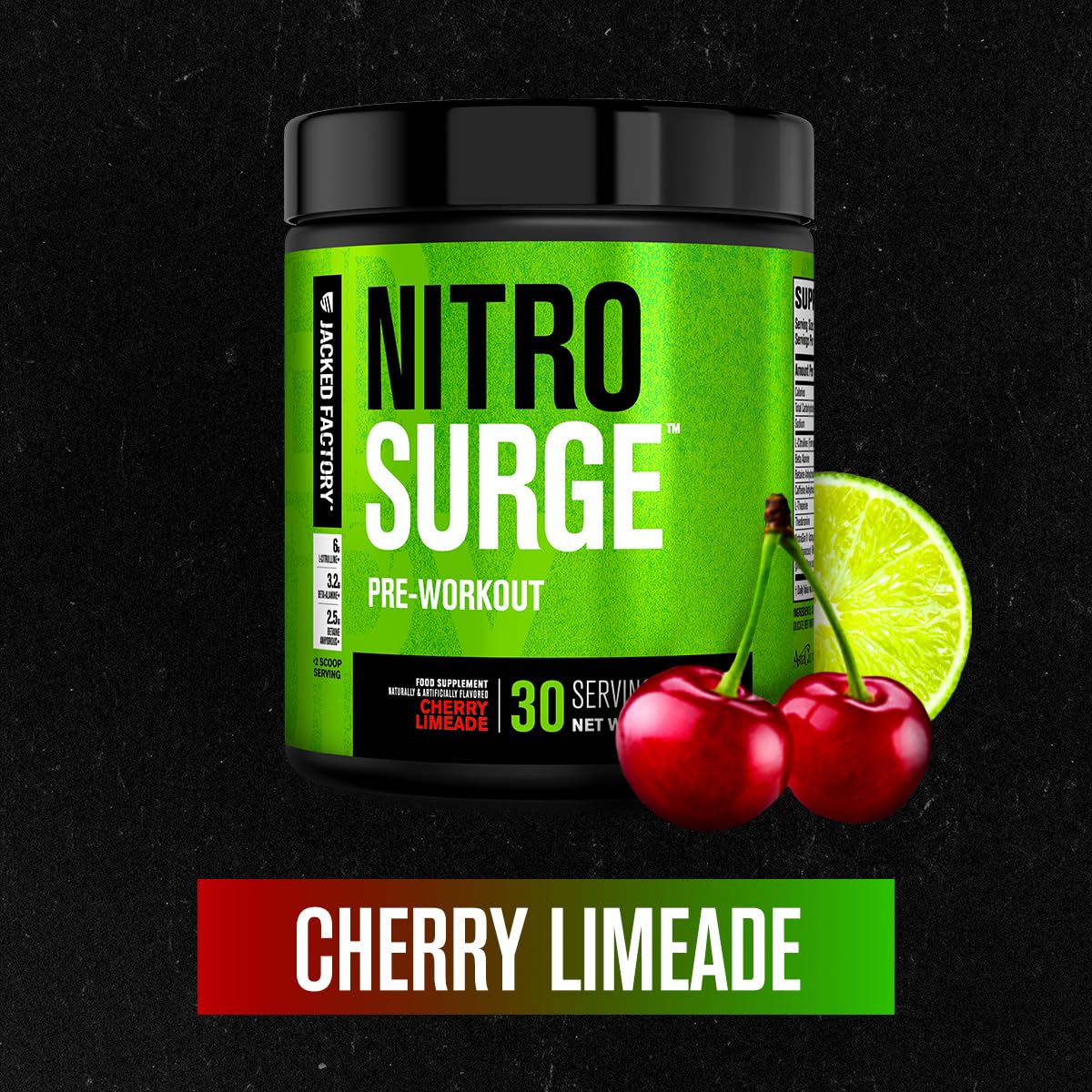 Nitrosurge, poudre pré-workout, dose prête pour une séance intense et focalisée.