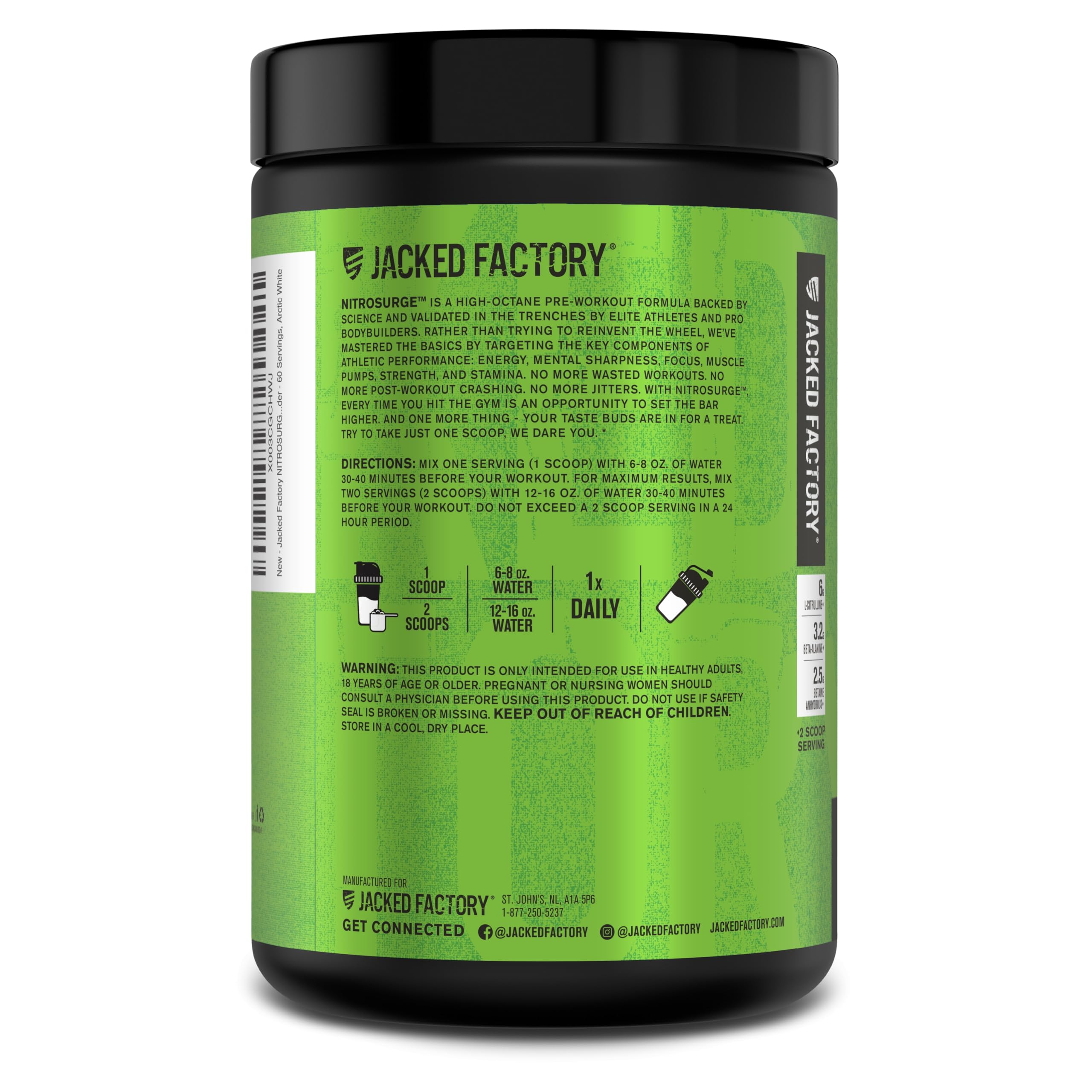 Jacked Factory Nitrosurge: shaker prêt à mélanger avec parfum neutre