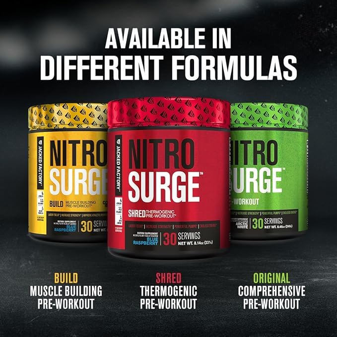 Jacked Factory Nitrosurge Shred, certification CGMP, fabrication sûre et contrôlée.