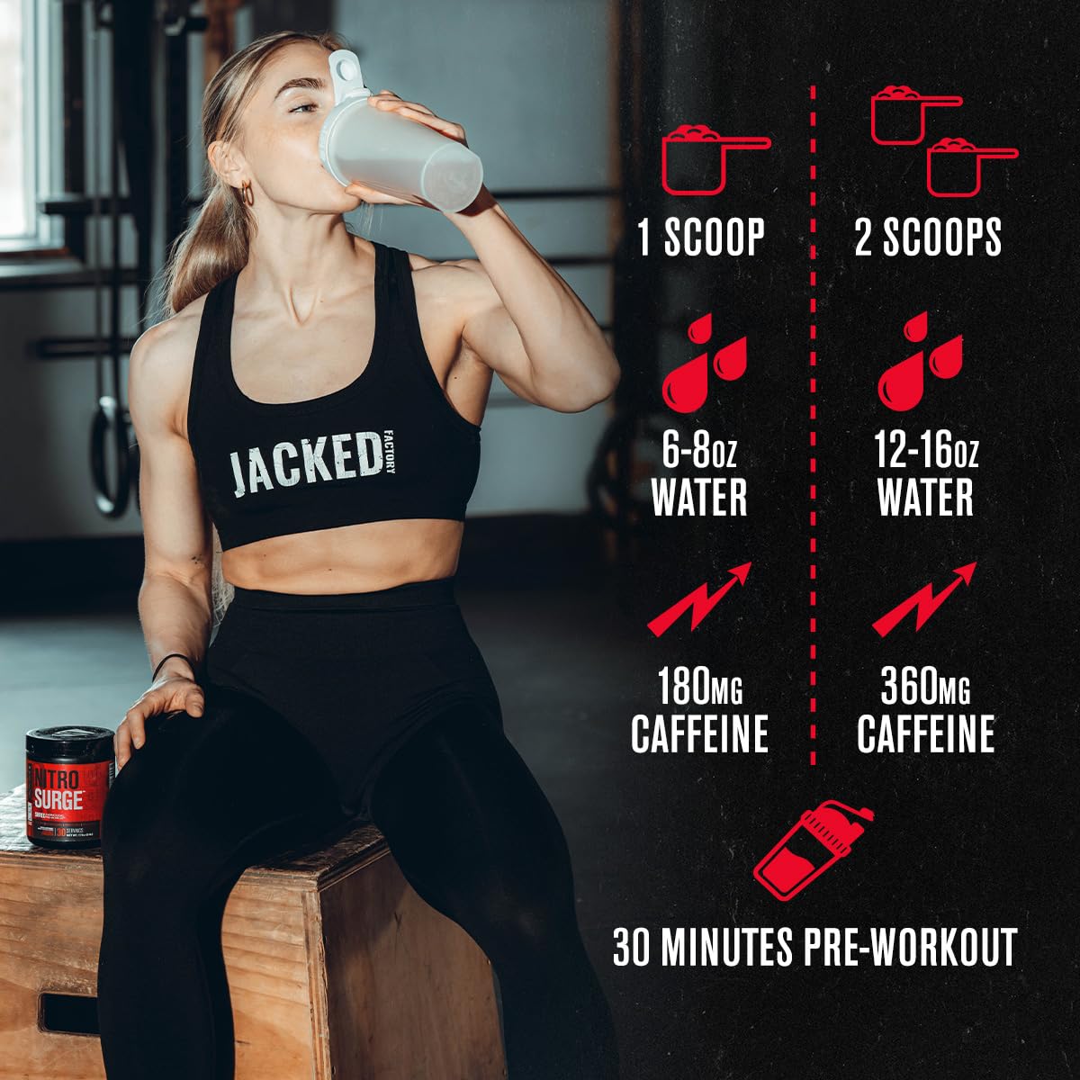 Jacked Factory Nitrosurge Shred, flux sanguin amélioré vers les muscles.