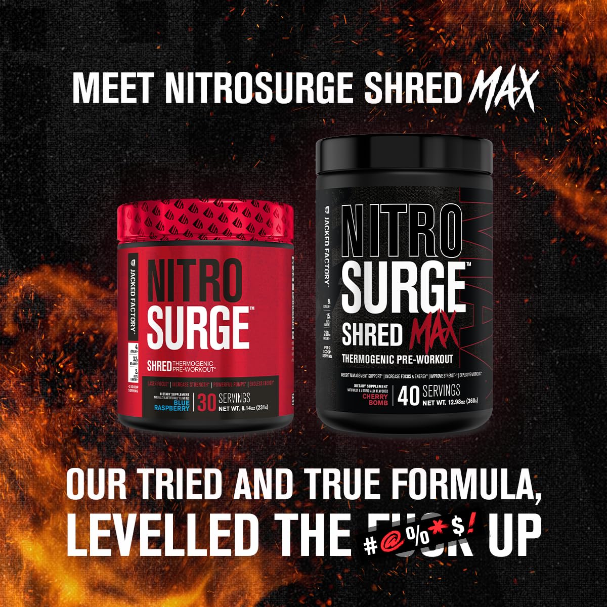 Jacked Factory Nitrosurge Shred, image-melange-thermogenique, aide potentielle à la définition pendant l’effort.