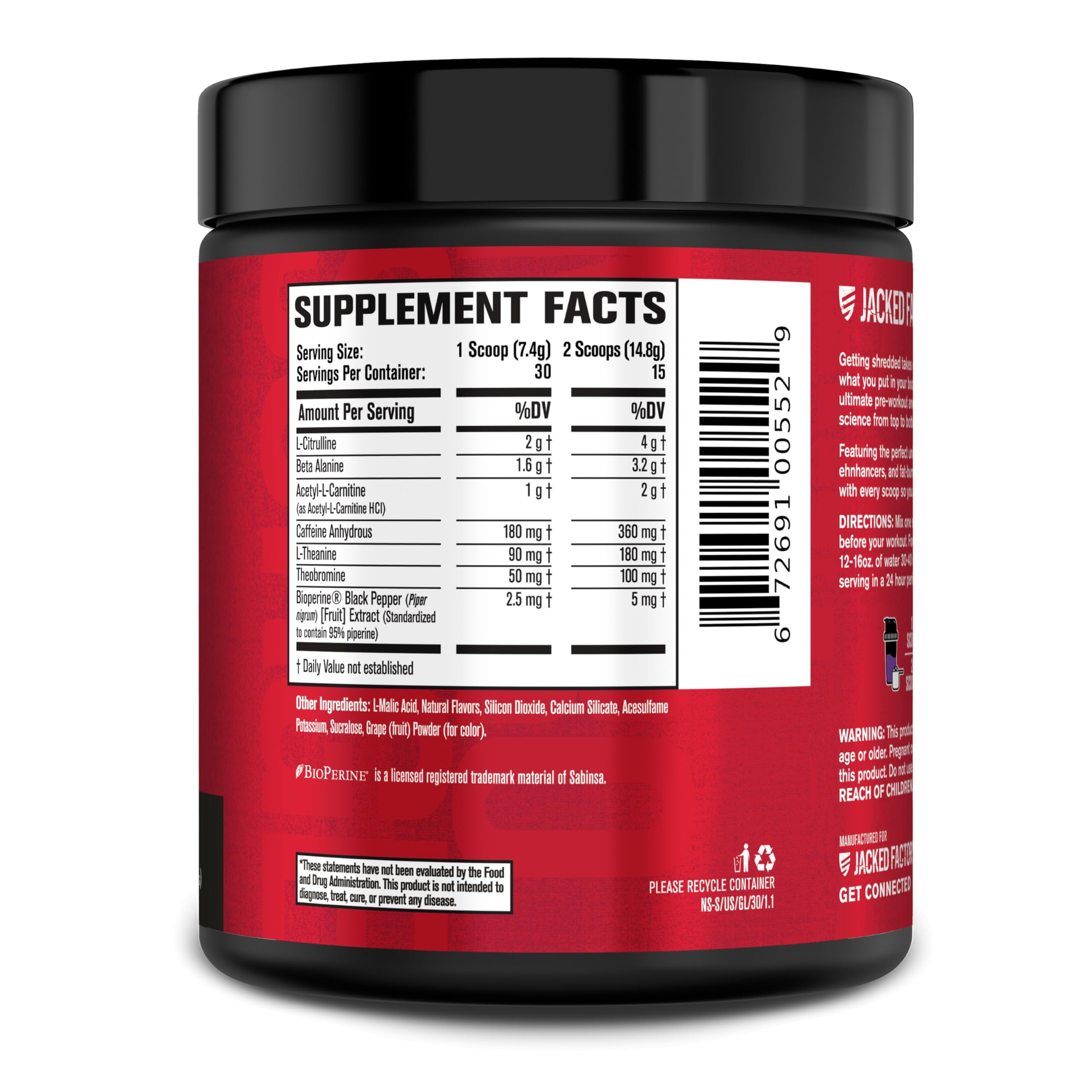 Jacked Factory Nitrosurge Shred, pompes augmentées et endurance lors d'efforts soutenus.