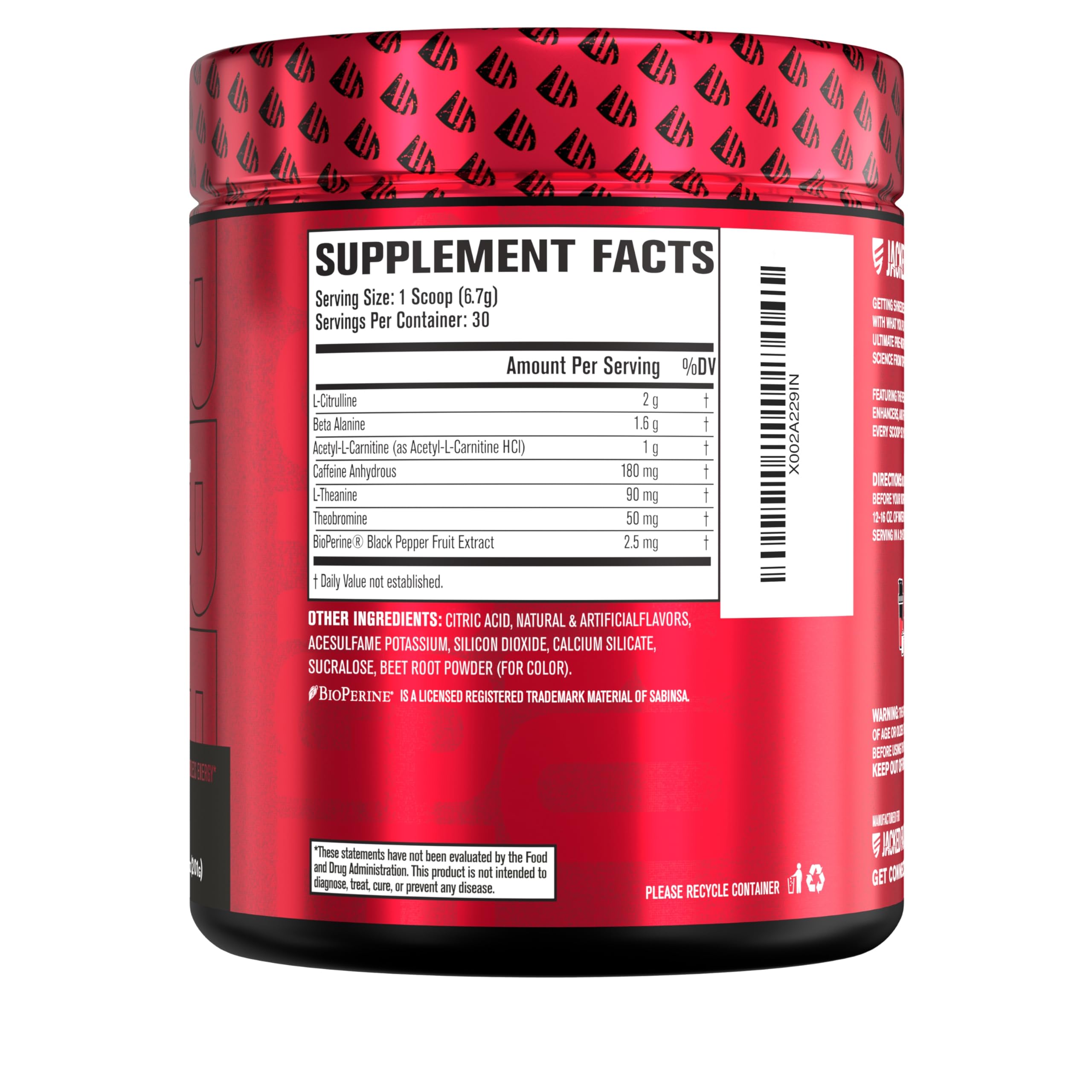 Jacked Factory Nitrosurge Shred, image-sans-colorants-artificiels, formule claire et sans artifice.