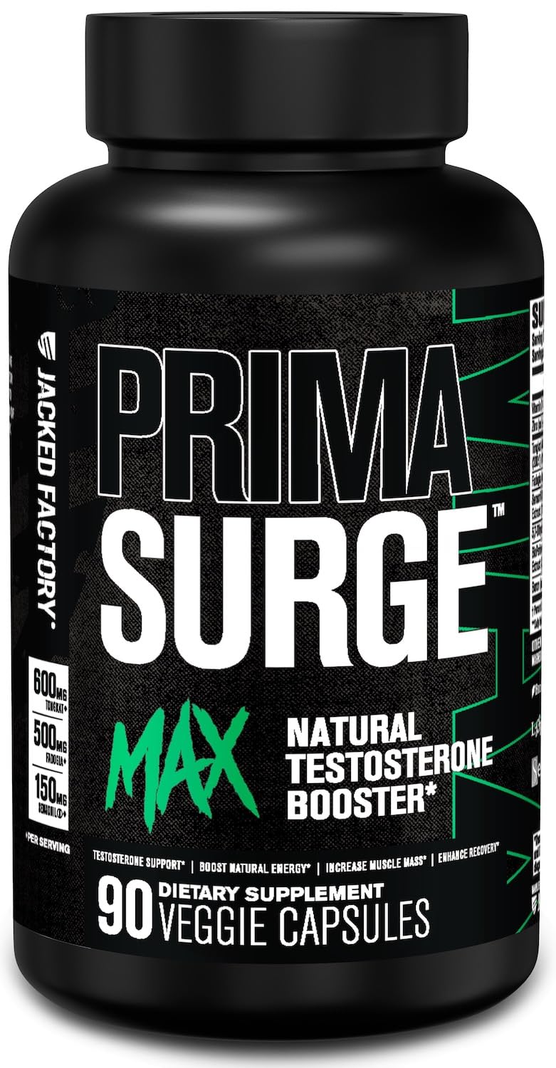 Jacked Factory Primasurge Max en bouteille, soutien énergétique potentiel pour entraînements.
